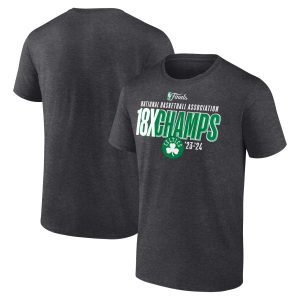 Boston Celtics 18-Time 2024 Finals Champions Unisex T-Shirt - Heather Charcoal